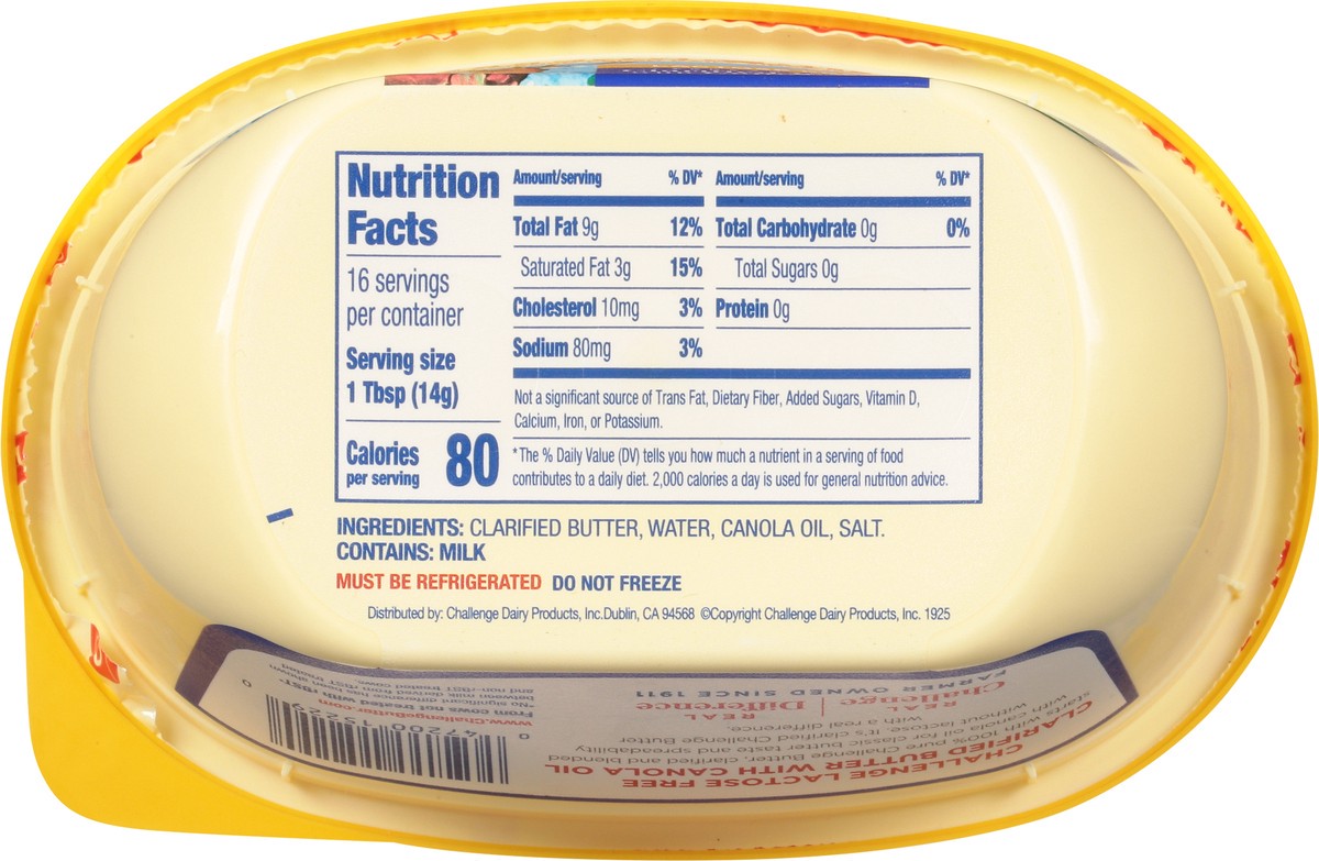 slide 4 of 9, Challenge Dairy Lactose Free Spreadable Clarified Butter with Canola Oil 8 oz, 8 oz