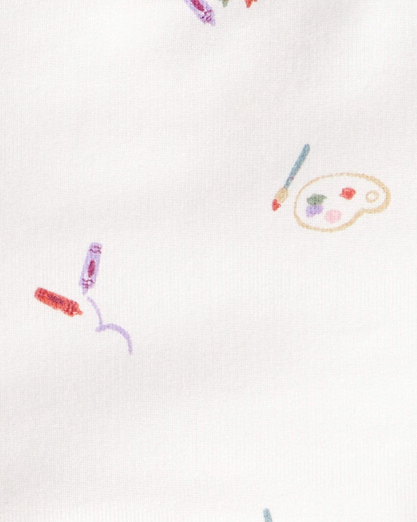 slide 3 of 3, Carter's Carters Baby Girl Paint Print PurelySoft Short-Sleeve Bodysuit Dress - Ivory Ivory NB, 1 ct