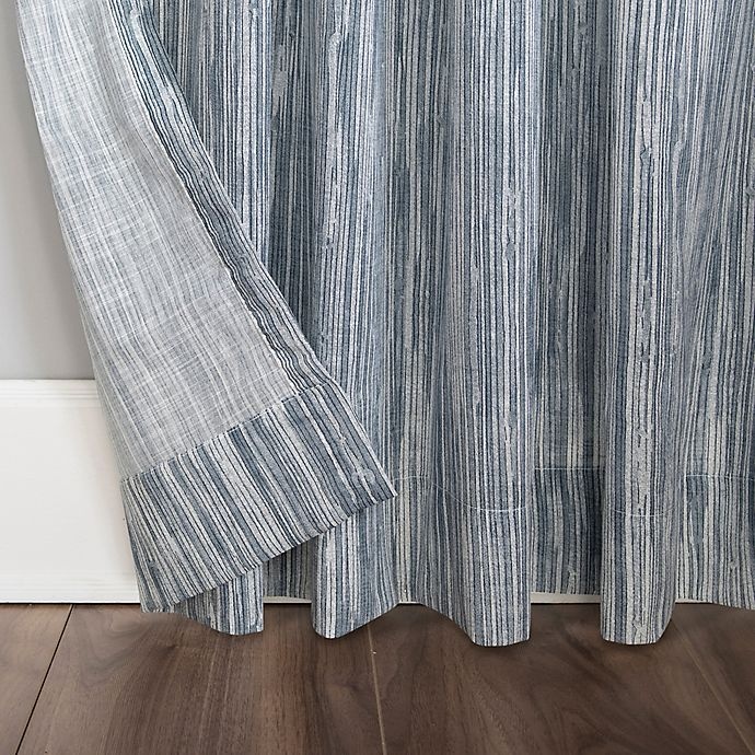 slide 4 of 6, Archaeo Bamboo Stripe Cotton Sheer Window Curtain - Blue, 84 in