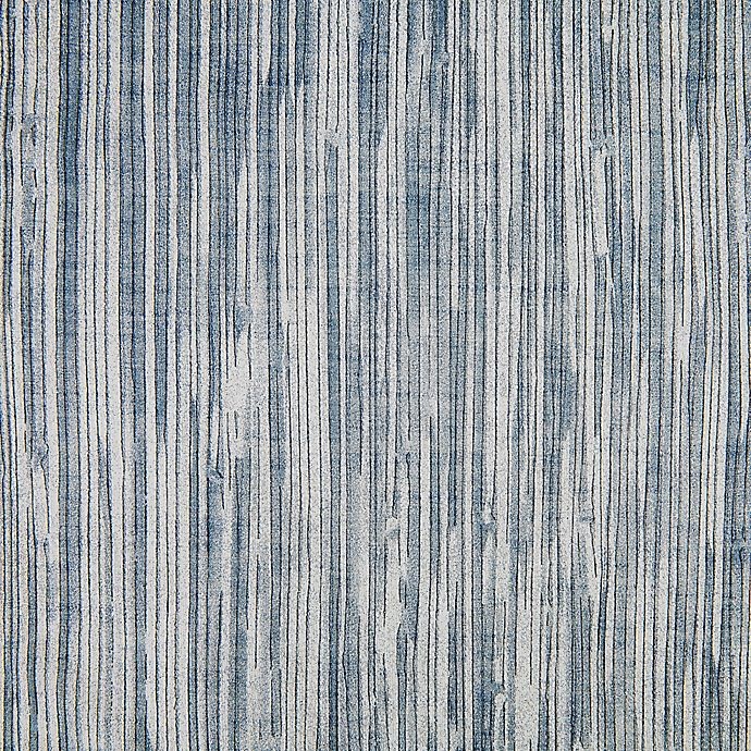 slide 5 of 6, Archaeo Bamboo Stripe Cotton Sheer Window Curtain - Blue, 84 in