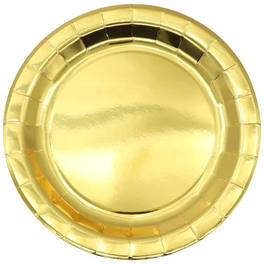 slide 1 of 2, 9" Gold Paper Plates, 8ct. By Celebrate It, 8 ct