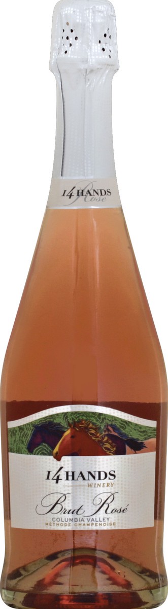 slide 1 of 3, 14 Hands Sparkling Wine, Brut Rose, Columbia Valley, 750 ml