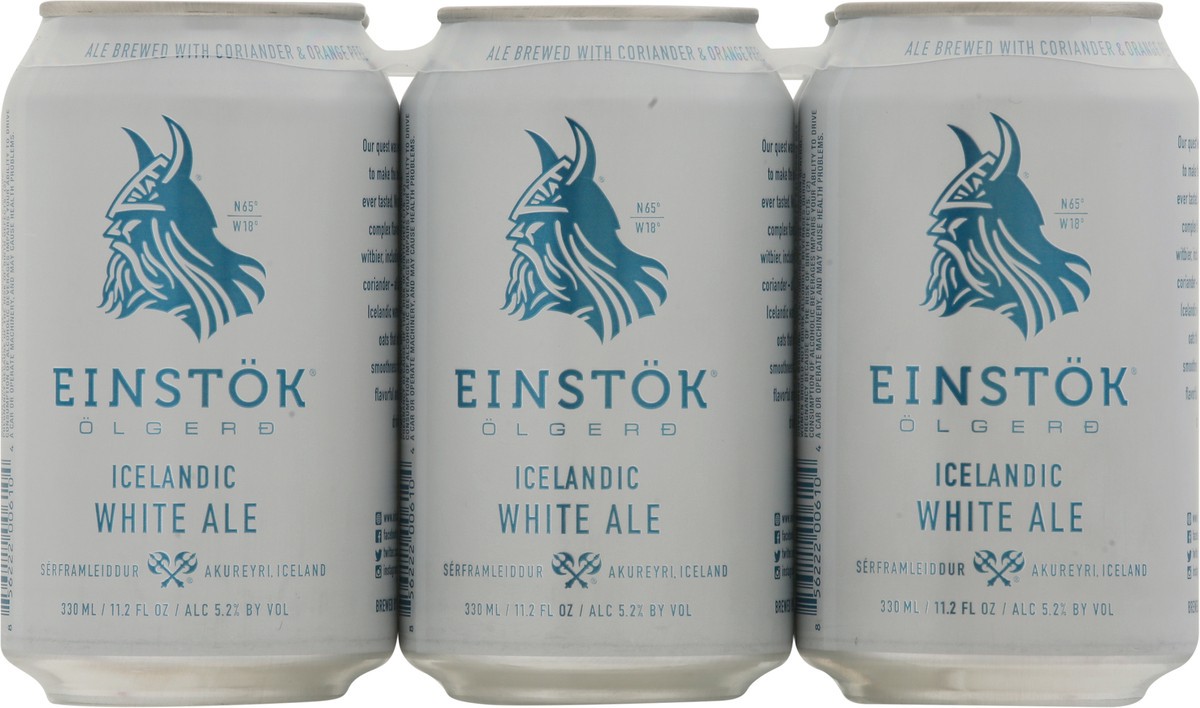 slide 8 of 10, Einstok Olgerd White Ale Icelandic Beer 6 - 11.2 fl oz Cans, 72 fl oz