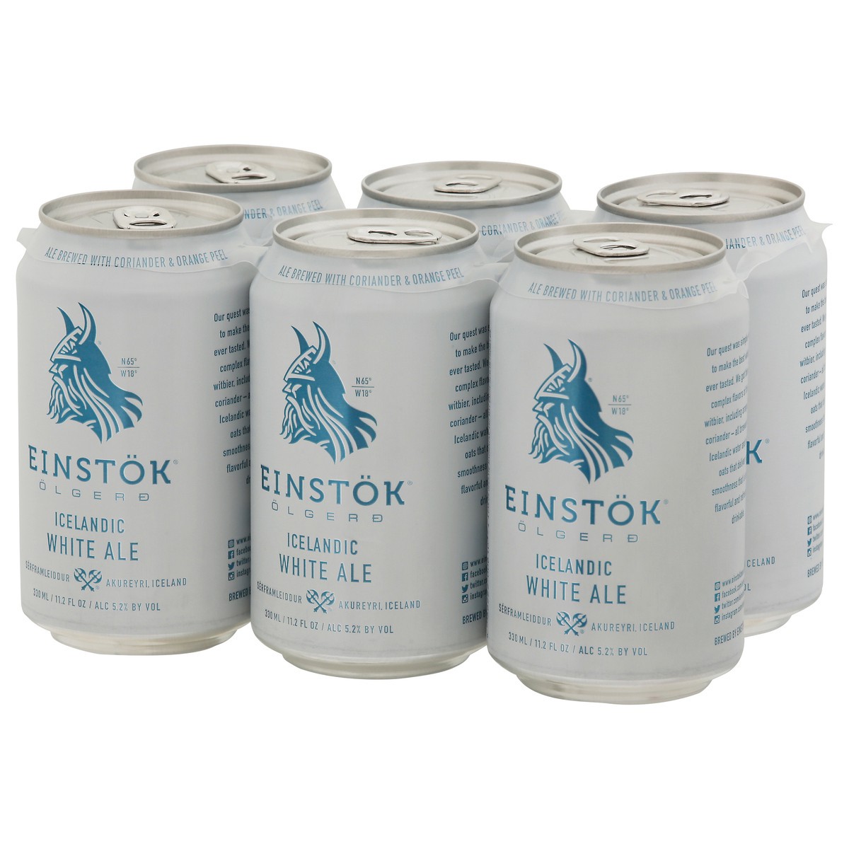 slide 10 of 10, Einstok Olgerd White Ale Icelandic Beer 6 - 11.2 fl oz Cans, 72 fl oz