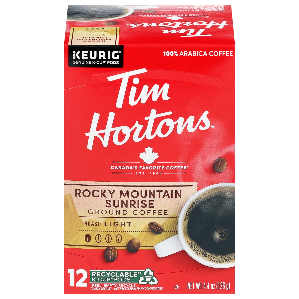 slide 1 of 11, Tim Hortons Rocky Mountain Sunrise Kcup, 12 ct