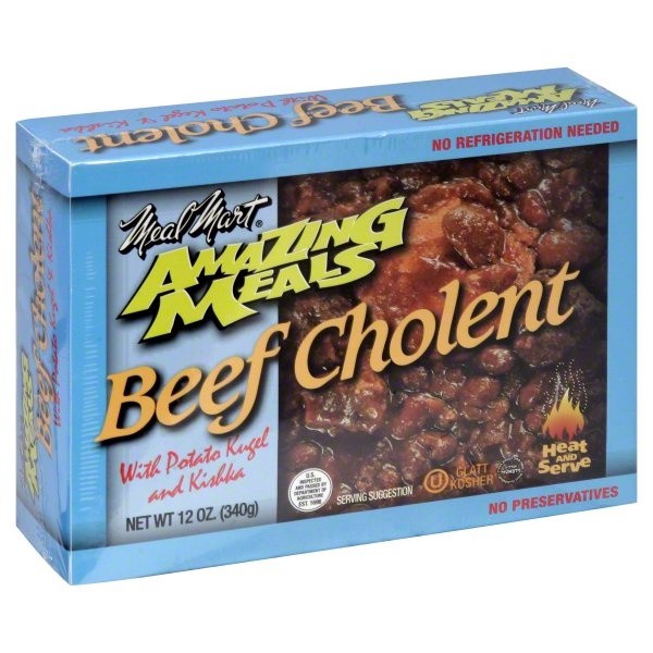 slide 1 of 1, Meal Mart Amazing Meeals Cholent With Beef Potato Kugel, 12 oz