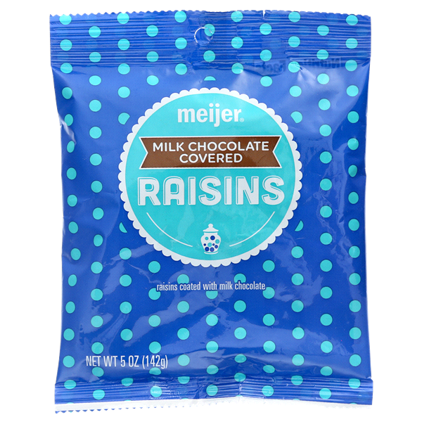 slide 1 of 1, Meijer Milk Chocolate Raisins, 5 oz