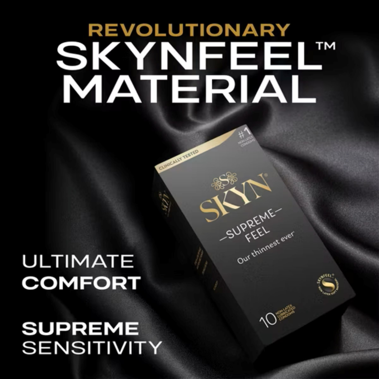 slide 4 of 4, SKYN Supreme Feel Lubricated Non-Latex Condoms Value Pack 30 ea, 30 ct