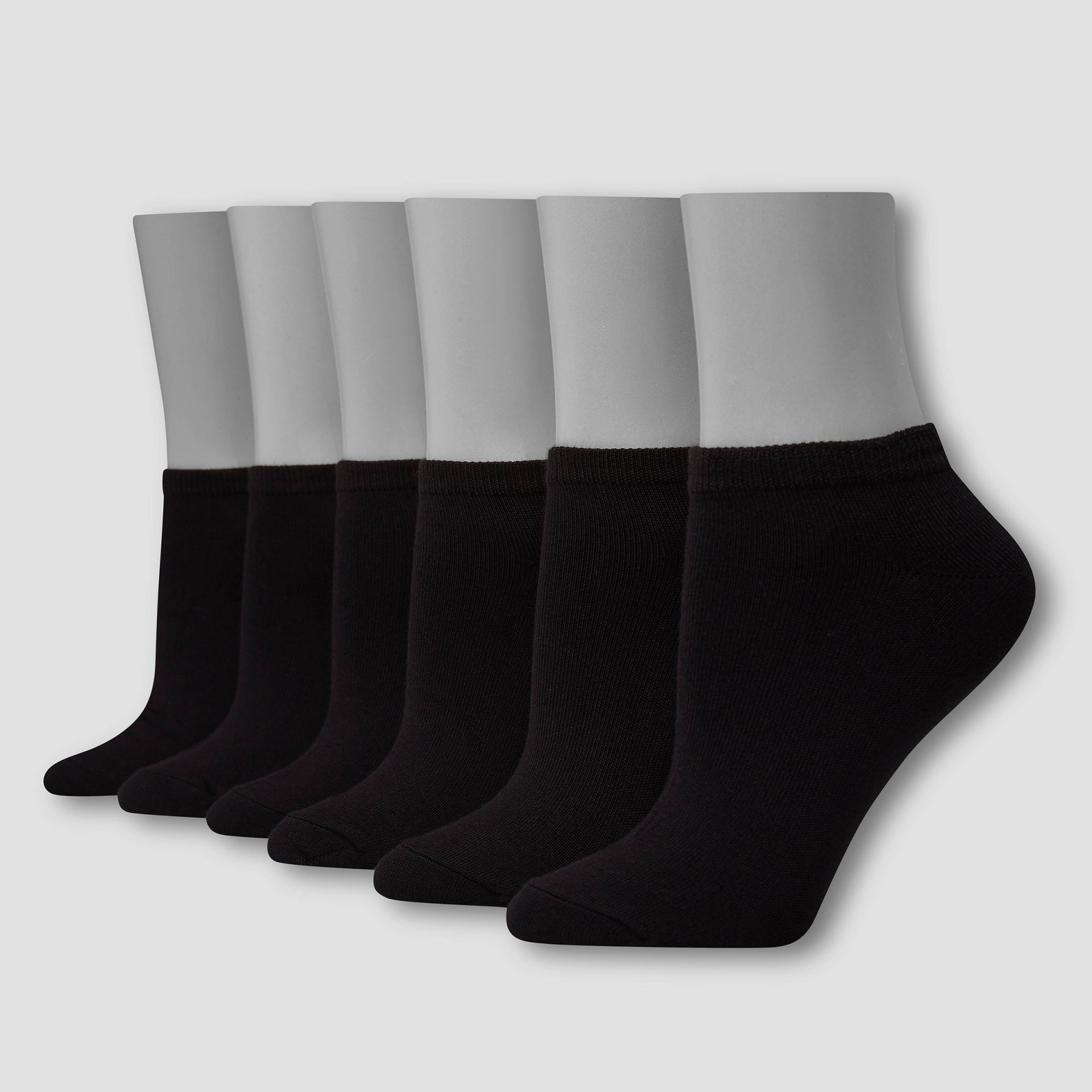 slide 1 of 2, Hanes Premium 6 Pack Women's Comfort Soft Lightweight Low Cut Socks - Black 8-12, 6 ct
