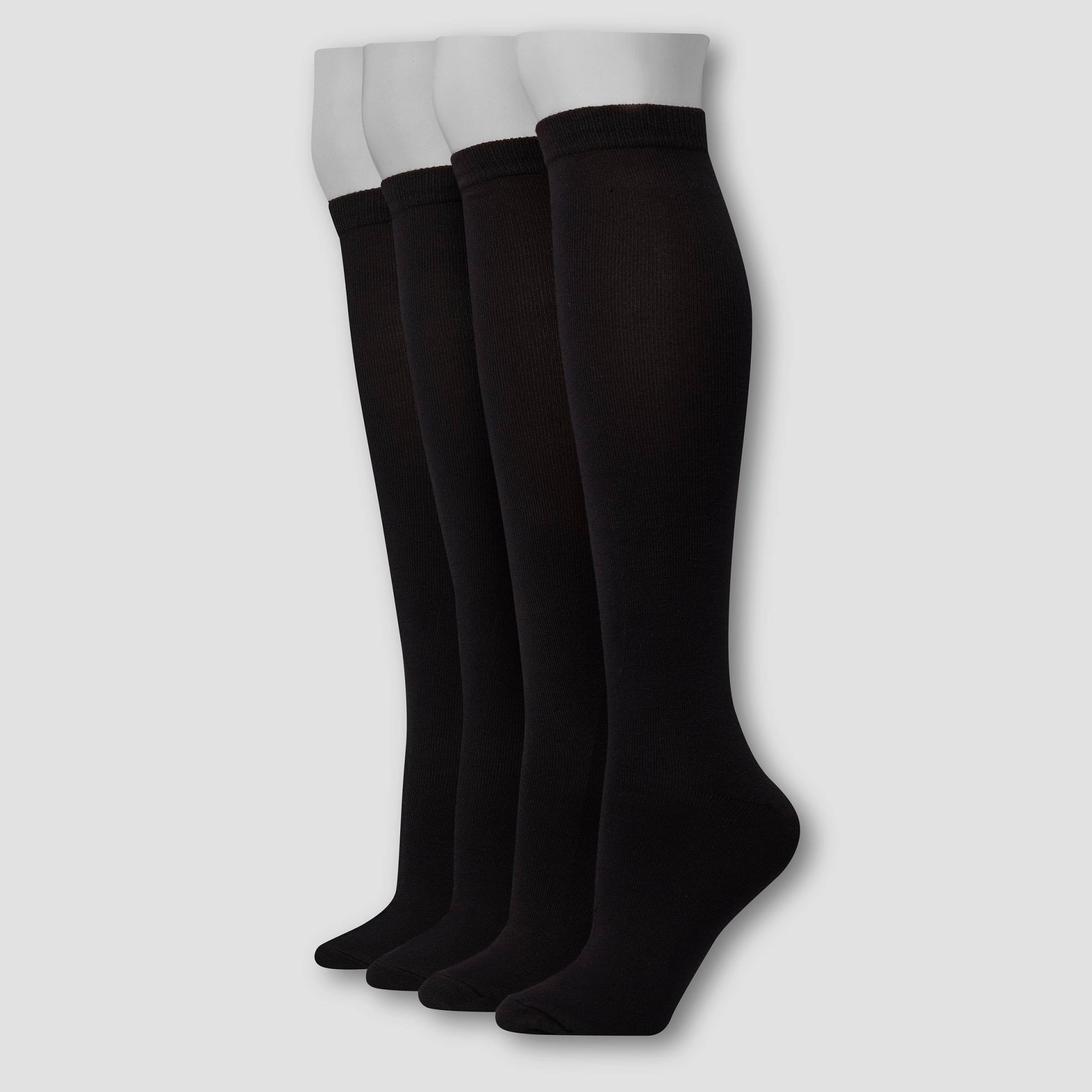 slide 1 of 2, Hanes Premium 4 Pack Women's Extended Size Comfort Soft Lightweight Knee High Socks - Black 8-12, 4 ct
