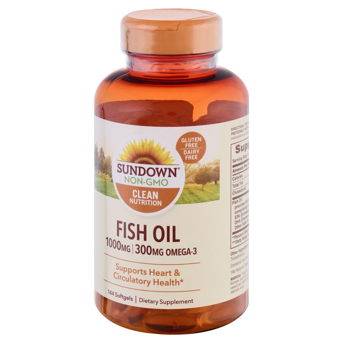 slide 9 of 9, Sundown Non-GMO 1000 mg Softgels Fish Oil 144 ea, 144 ct