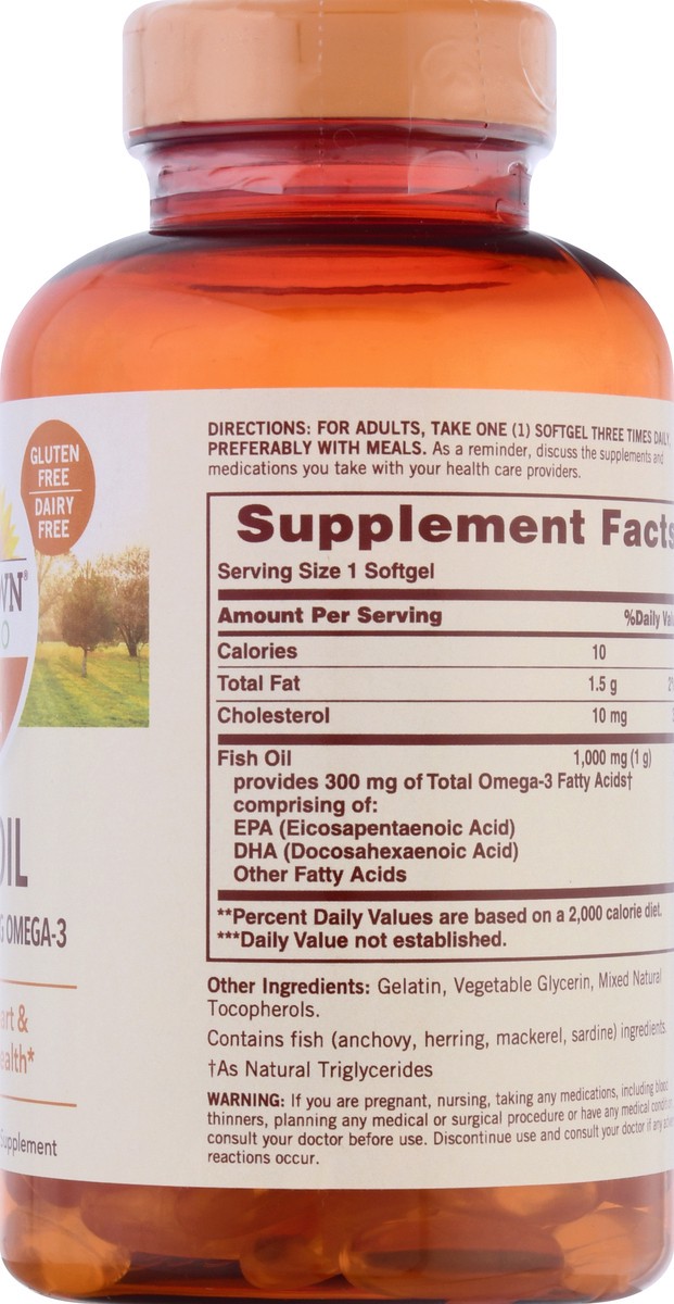 slide 6 of 9, Sundown Non-GMO 1000 mg Softgels Fish Oil 144 ea, 144 ct