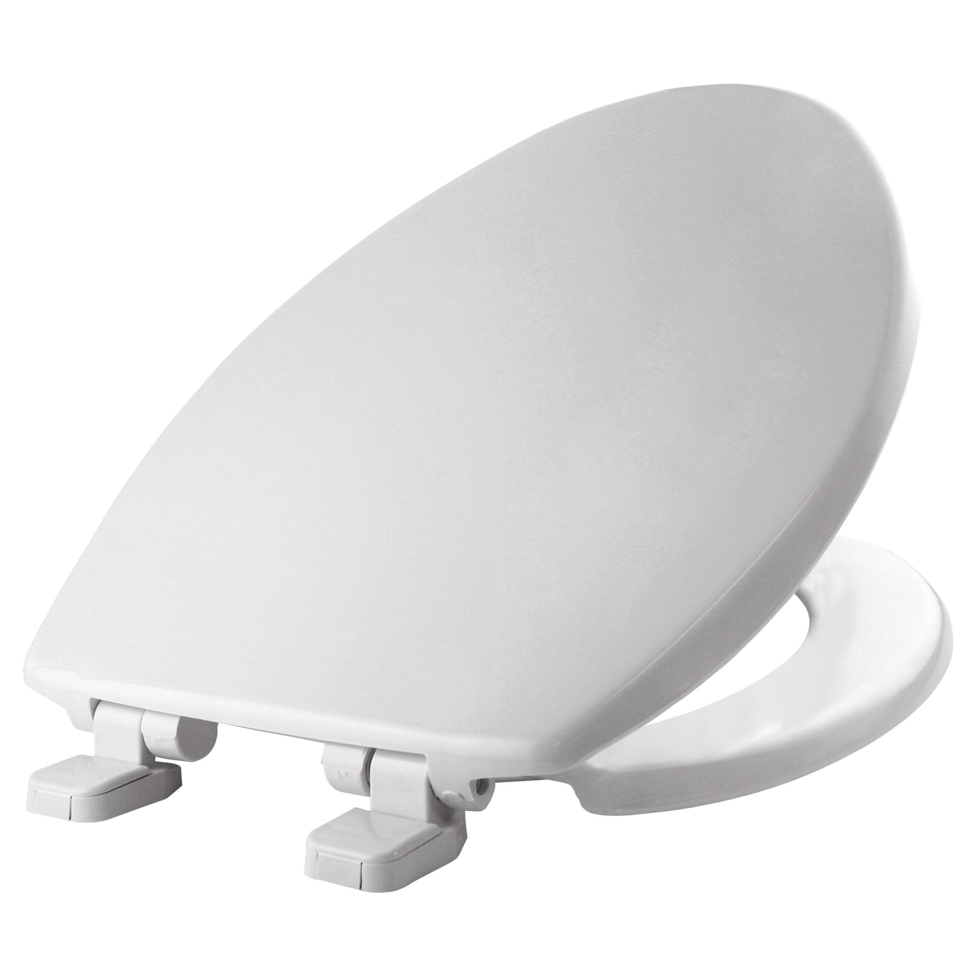 slide 1 of 4, Caswell Never Loosens Elongated Plastic Toilet Seat with Slow Close Hinge White - Mayfair by Bemis, 1 ct