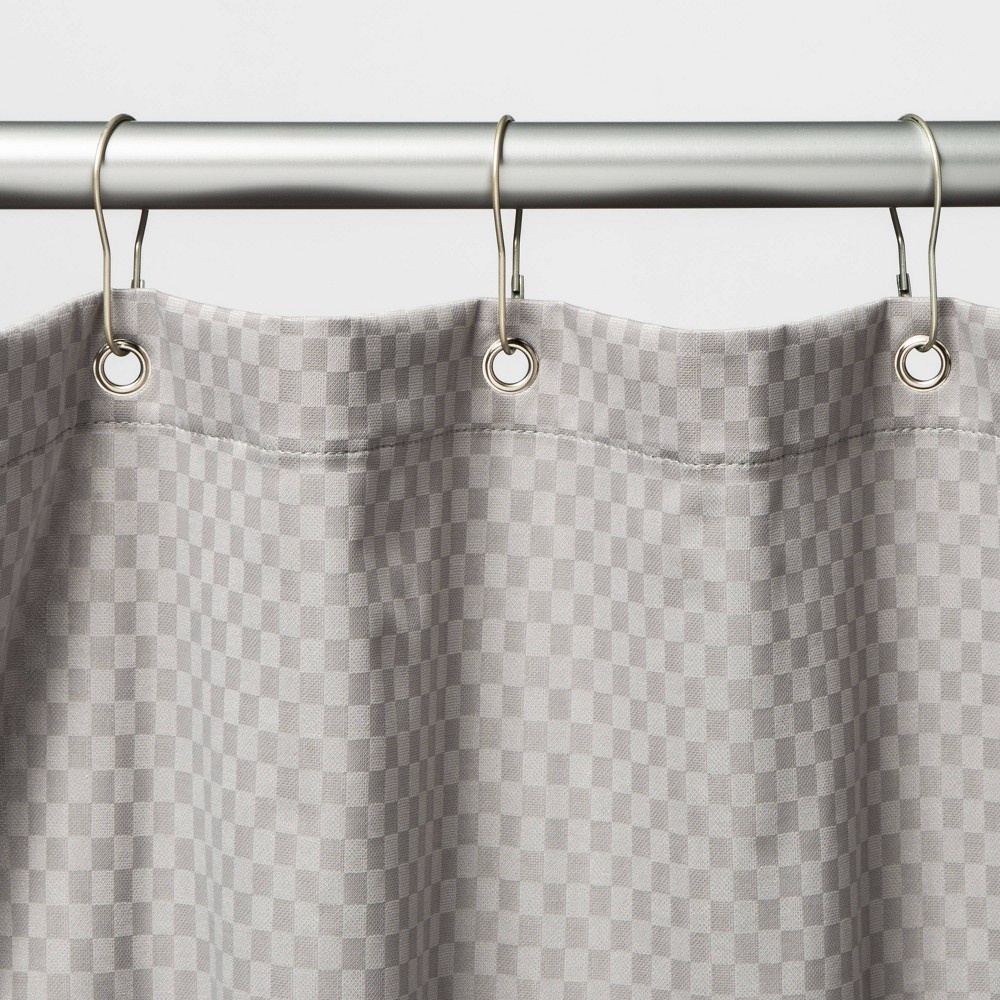 slide 4 of 4, Basic Shower Curtain Hook with Clasp Brushed Nickel - Room Essentials, 1 ct
