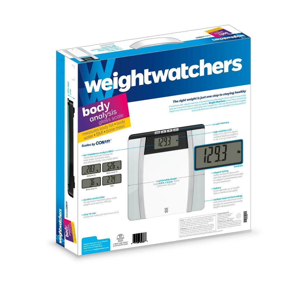 slide 3 of 11, Body Analysis Glass Scale Silver - Weight Watchers, 1 ct