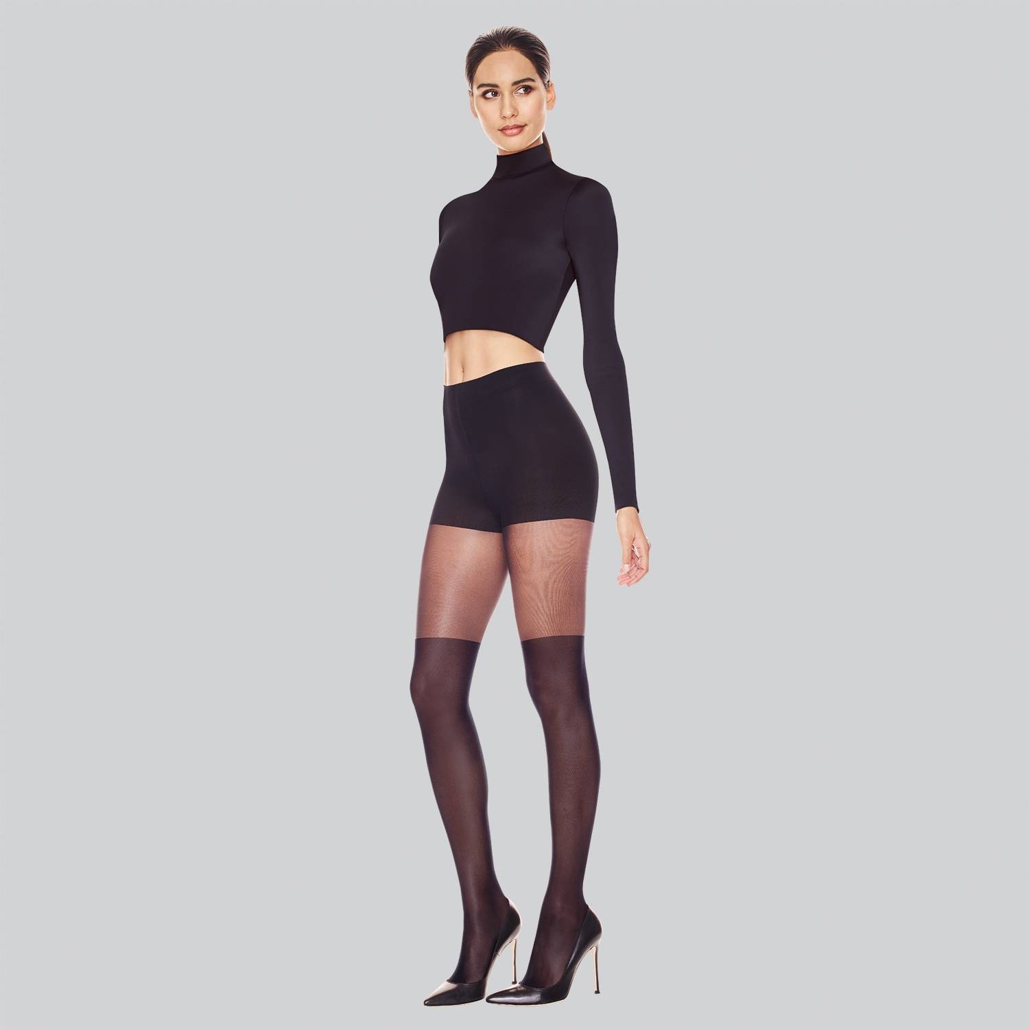 Hanes Premium Women's Perfect Illusion Thigh High Tights - Black 2X-Large 1  ct