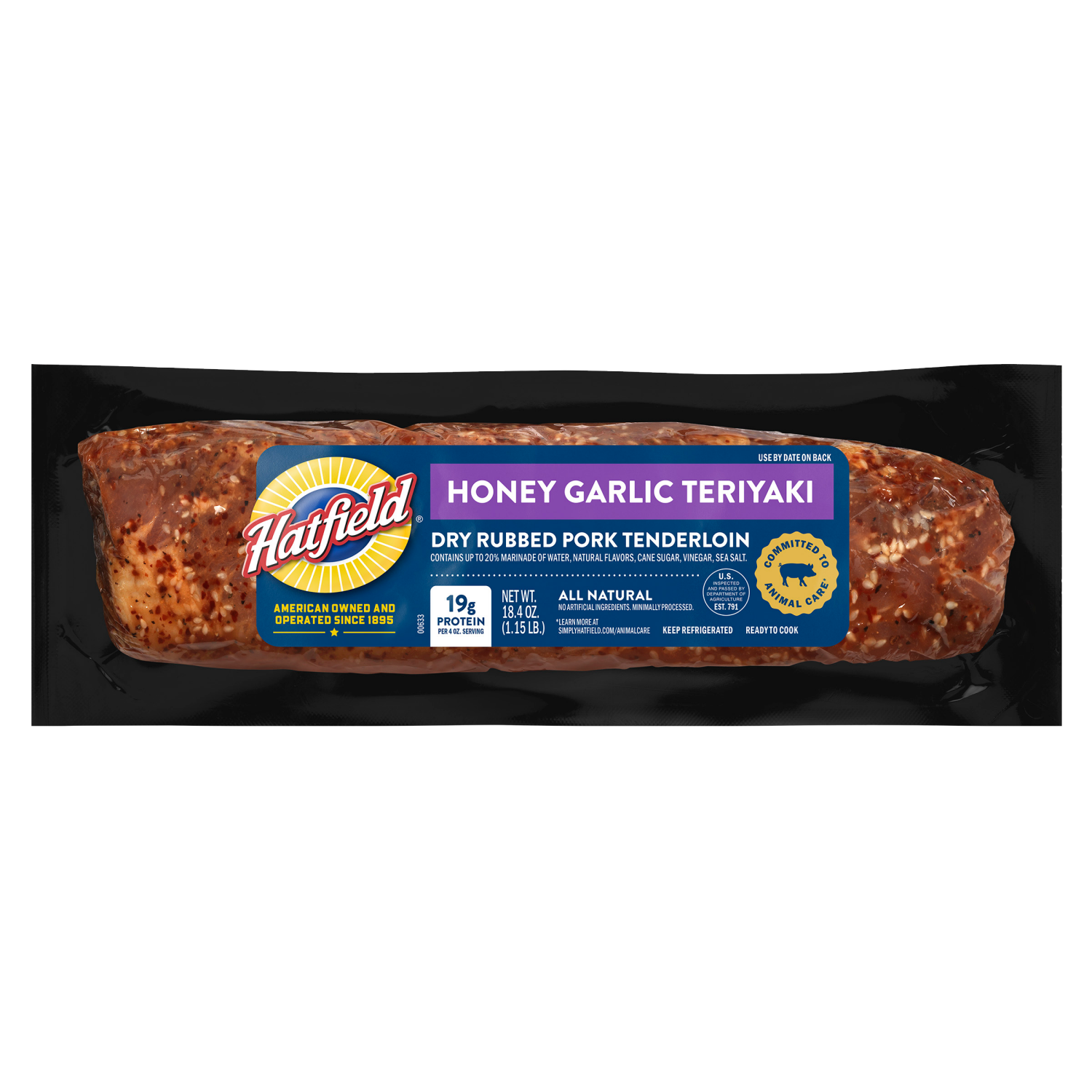 slide 1 of 2, Hatfield Honey Garlic Teriyaki Pork Tenderloin, 18.4 Oz., 18.4 oz