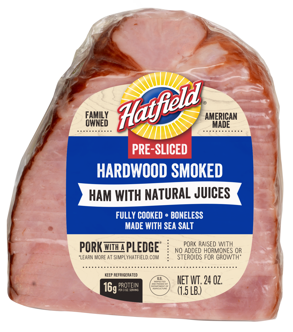 slide 1 of 9, Hatfield Boneless Pre-Sliced Ham, Quarter, 1 ct