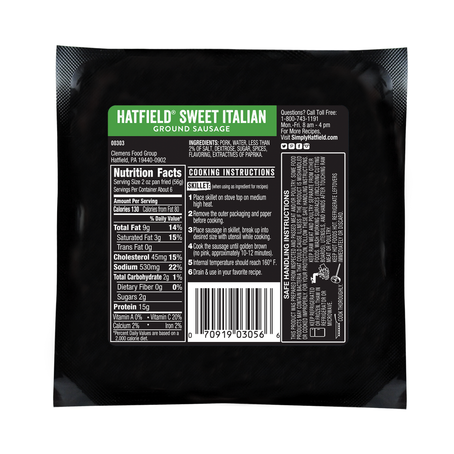 slide 2 of 2, Hatfield Recipe Essentials Sweet Italian Ground Sausage 16 oz, 16 oz