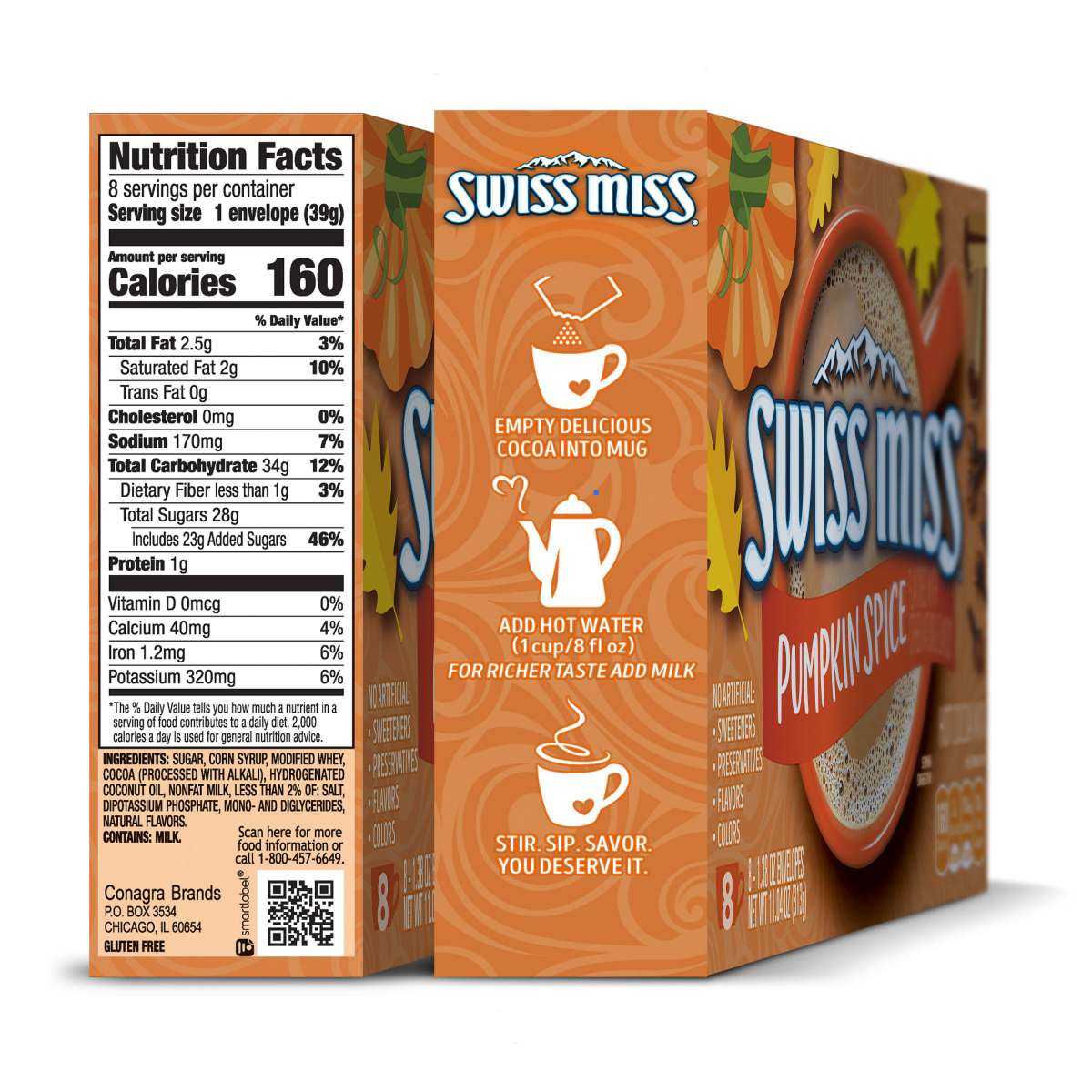slide 2 of 7, Swiss Miss Pumpkin Spice Hot Cocoa Mix - 8 ct, 8 ct