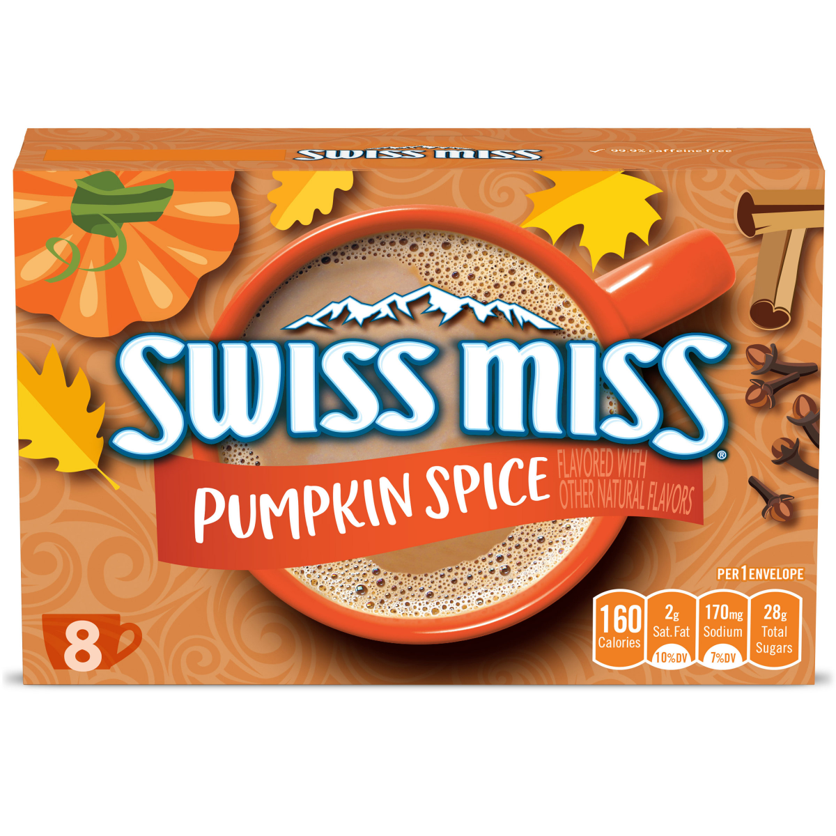 slide 1 of 7, Swiss Miss Pumpkin Spice Hot Cocoa Mix - 8 ct, 8 ct