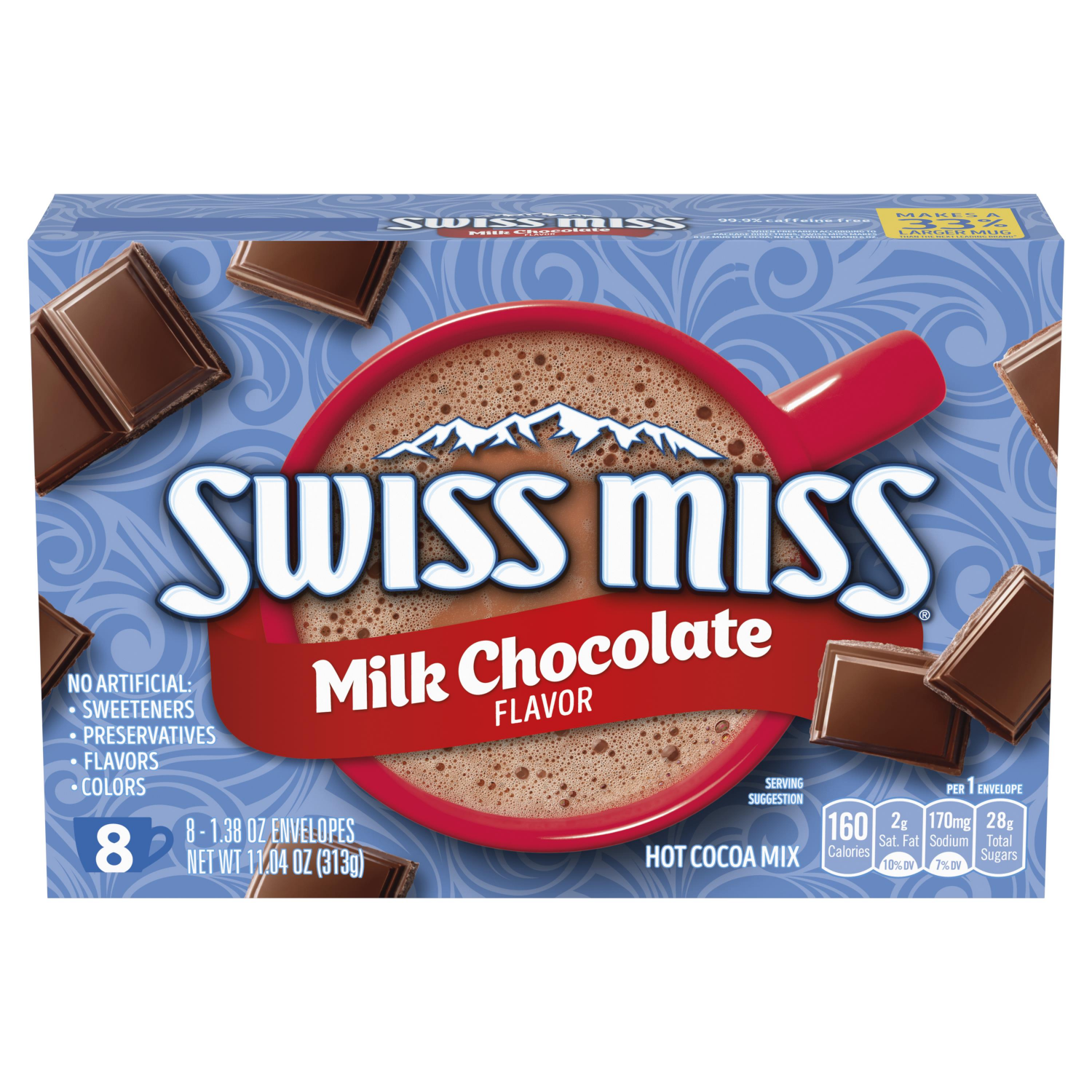 slide 1 of 4, Swiss Miss Milk Chocolate Flavored Hot Cocoa Mix, Hot Cocoa Mix Packets - 8 ct, 8 ct