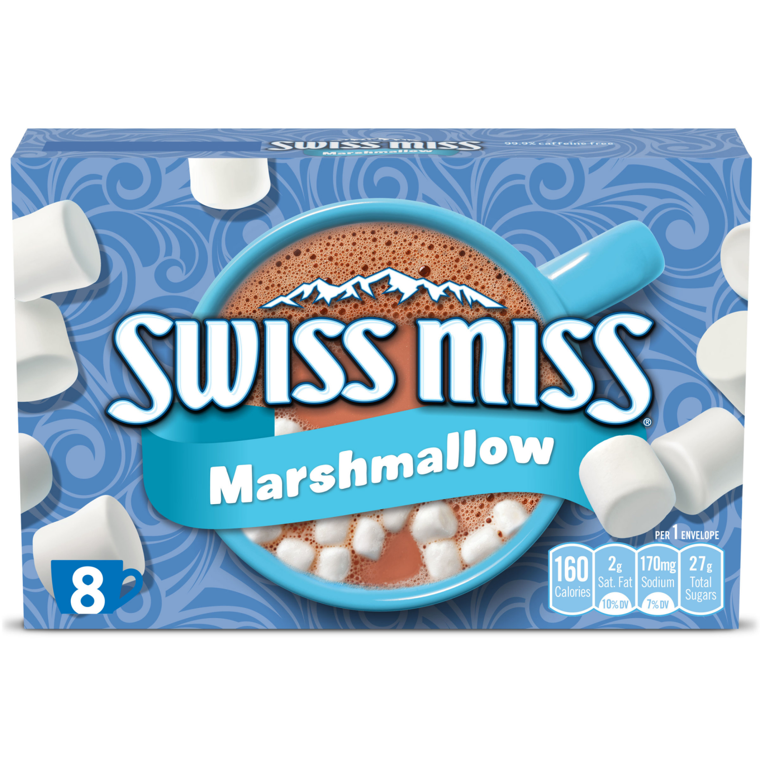 slide 1 of 4, Swiss Miss Chocolate Hot Cocoa Mix With Marshmallows, 8 Count Hot Cocoa Packets, 8 ct