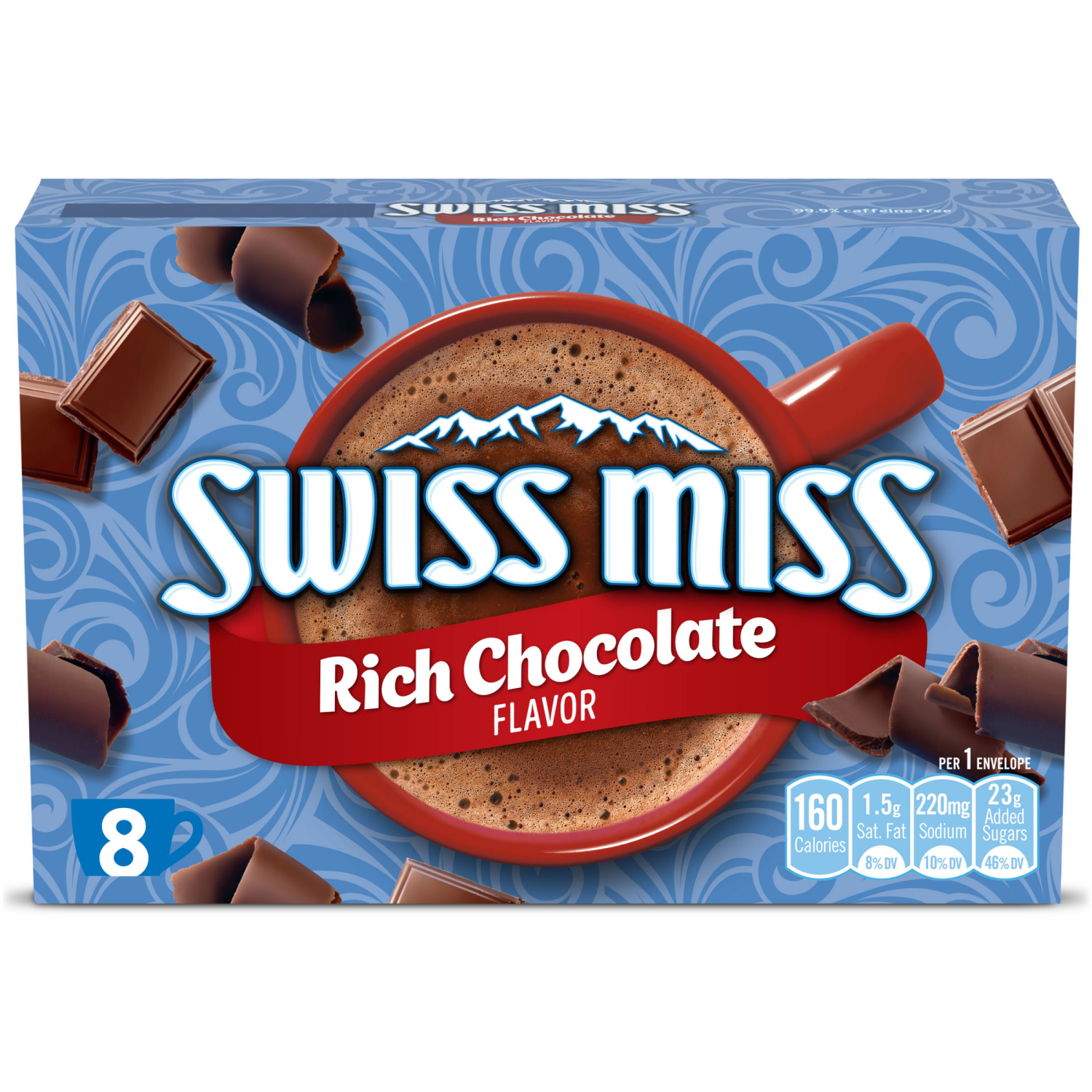 slide 1 of 4, Swiss Miss Rich Chocolate Flavored Hot Cocoa Mix, 8 Count Hot Cocoa Packets, 8 ct