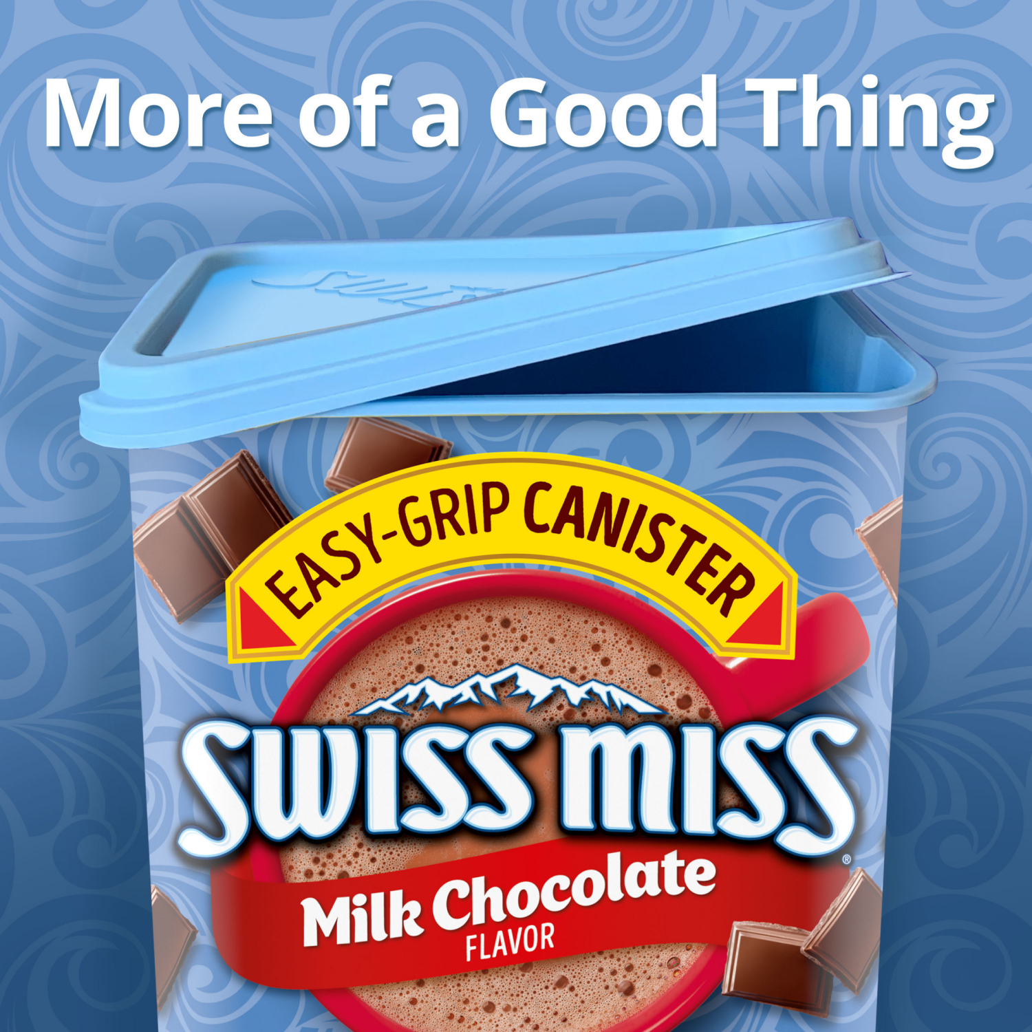 slide 4 of 4, Swiss Miss Milk Chocolate Flavored Hot Cocoa Mix, 38.27 oz. Square Canister, 38.27 oz