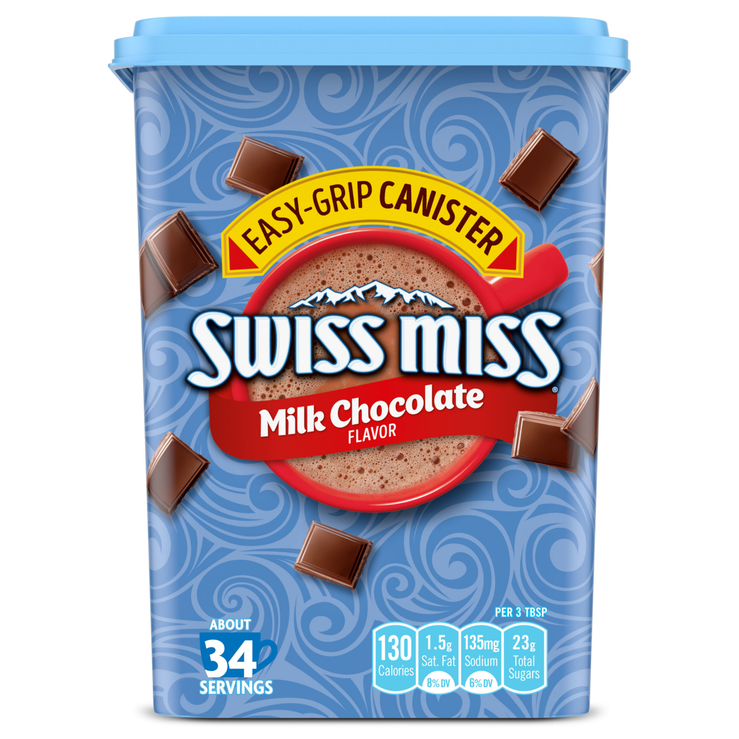 slide 1 of 4, Swiss Miss Milk Chocolate Flavored Hot Cocoa Mix, 38.27 oz. Square Canister, 38.27 oz