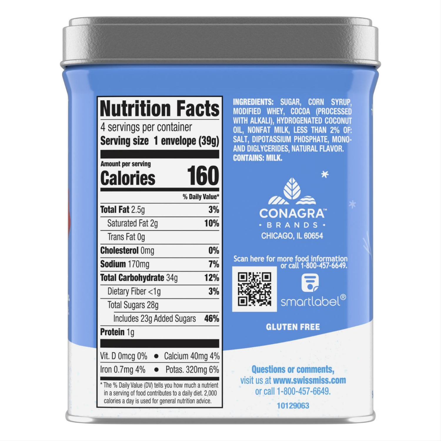 slide 2 of 7, Swiss Miss Milk Chocolate Hot Cocoa Gift Tin, 5.52 Oz, 1 ct