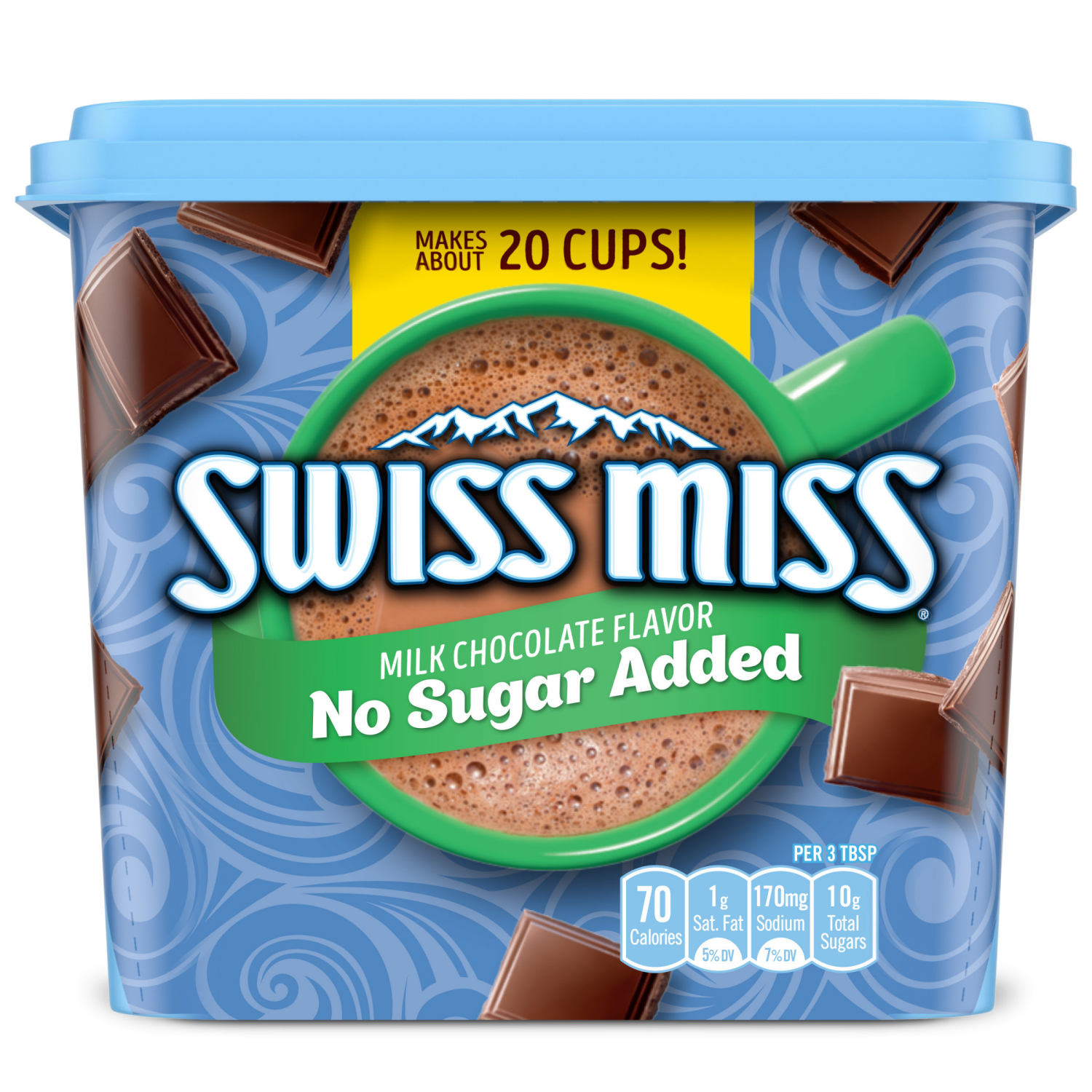 slide 1 of 5, Swiss Miss Milk Chocolate Flavor No Sugar Added Hot Cocoa Mix Canister- 13 oz, 13 oz