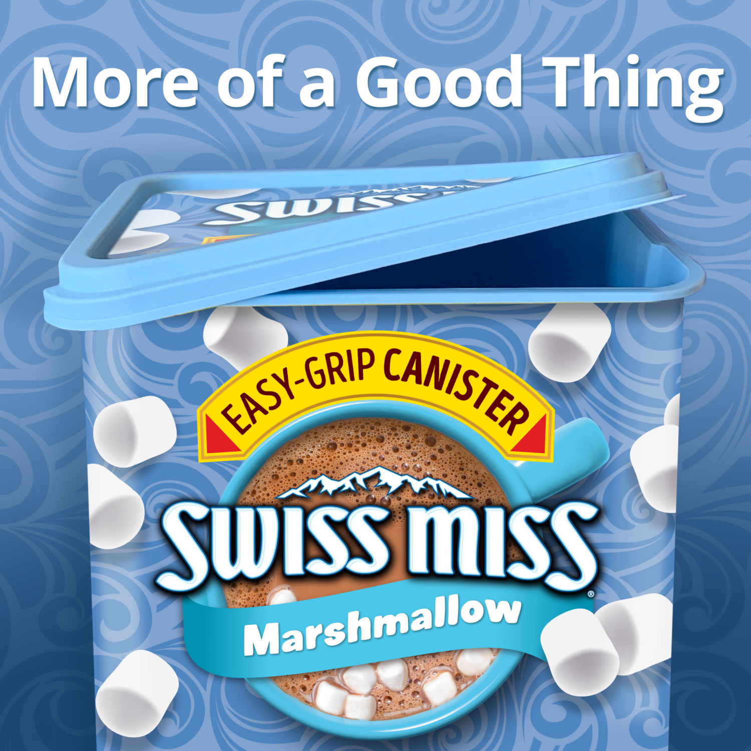 slide 4 of 5, Swiss Miss Hot Cocoa Drink Mix, Milk Chocolate with Marshmallows, Easy-Grip Canister - 37.18 oz, 37.18 oz