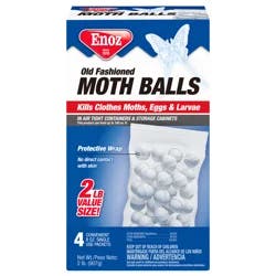 Enoz Old Fashioned Moth Balls Value Size 4 - 8 oz Packets