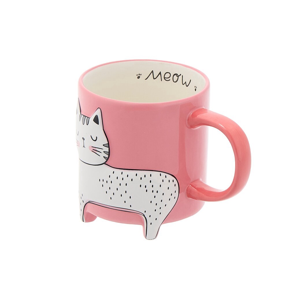 slide 2 of 3, Core Home Cat Footed Mug 16 oz - Pink, 16 oz
