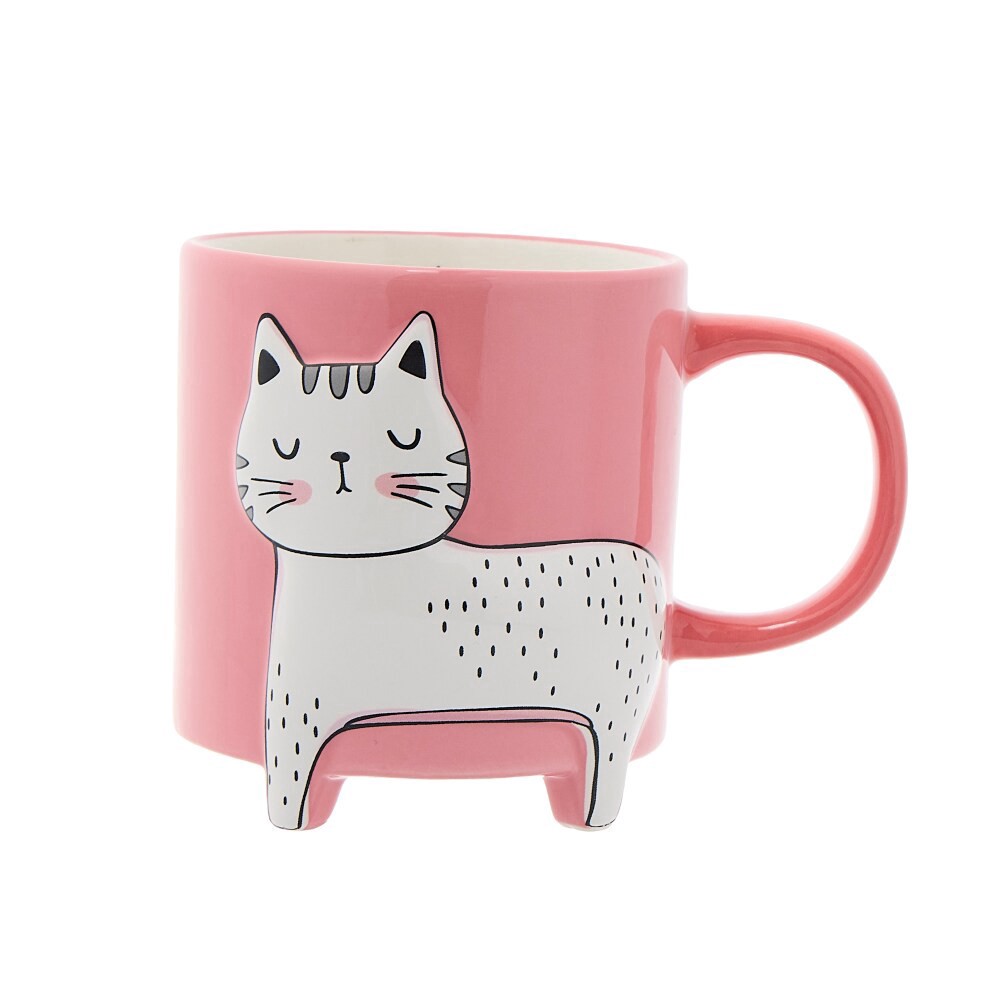 slide 3 of 3, Core Home Cat Footed Mug 16 oz - Pink, 16 oz