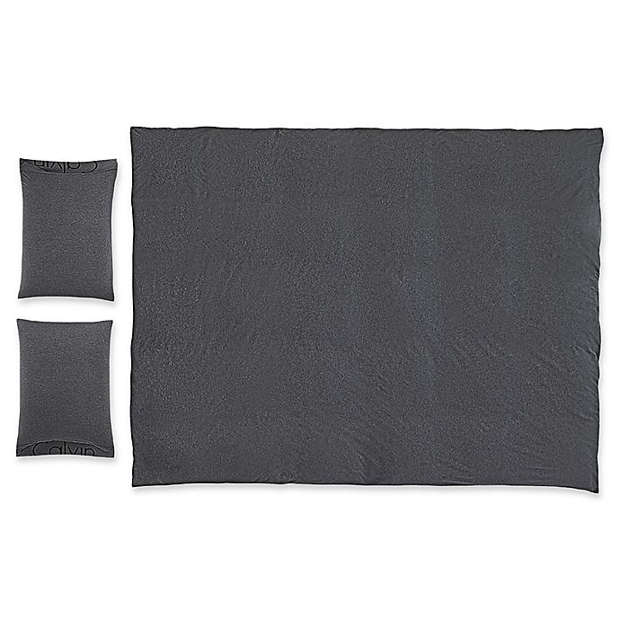 slide 2 of 3, Calvin Klein Modern Cotton Body Solid Twin Duvet Cover - Charcoal, 1 ct