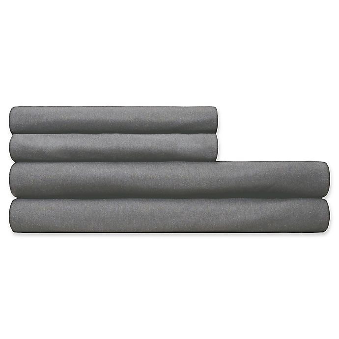 slide 1 of 4, Calvin Klein Modern Cotton Body Solid Queen Fitted Sheet - Charcoal, 1 ct