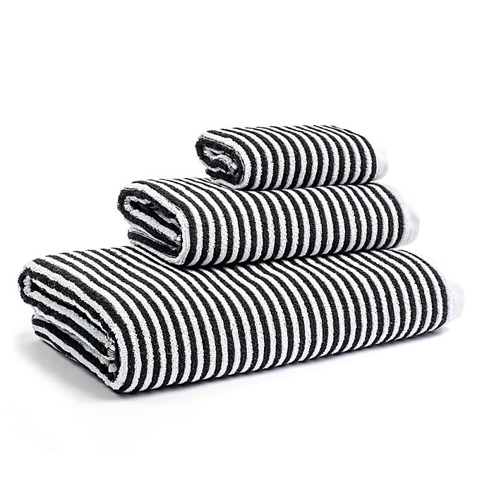 slide 1 of 4, Calvin Klein Donald Bath Towel - White/Black, 1 ct