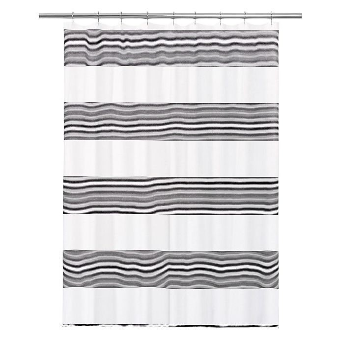 slide 1 of 2, Calvin Klein Donald Shower Curtain - White/Black, 1 ct
