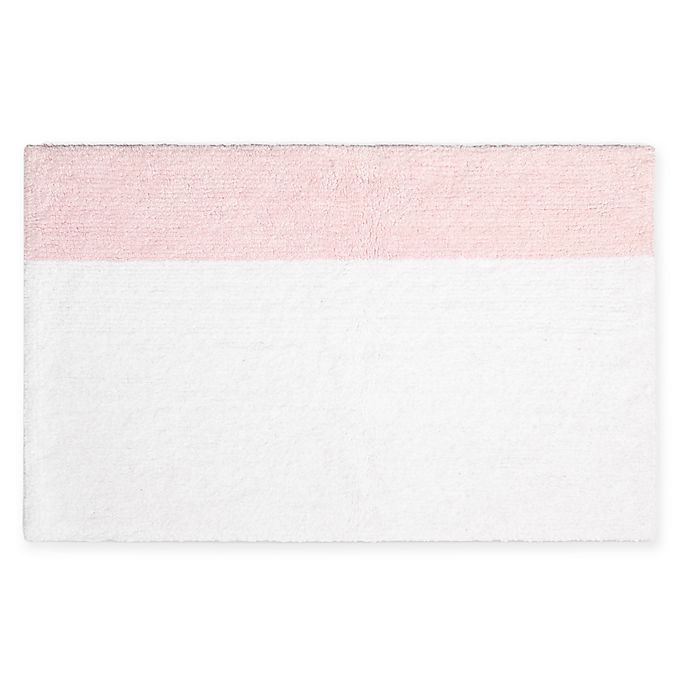 slide 1 of 1, Calvin Klein Gio Bath Rug - White/Pink, 21 in x 34 in
