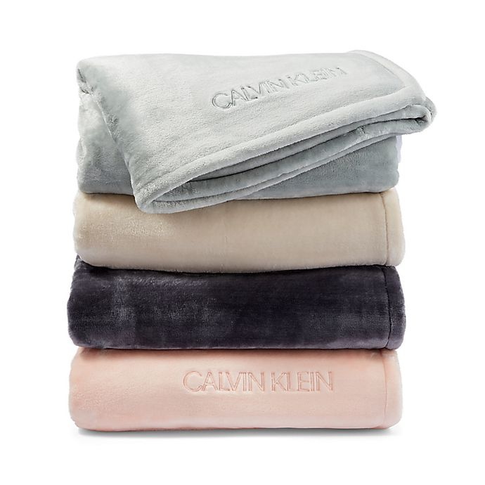slide 3 of 3, Calvin Klein Michael Fleece Throw Blanket - Charcoal, 1 ct