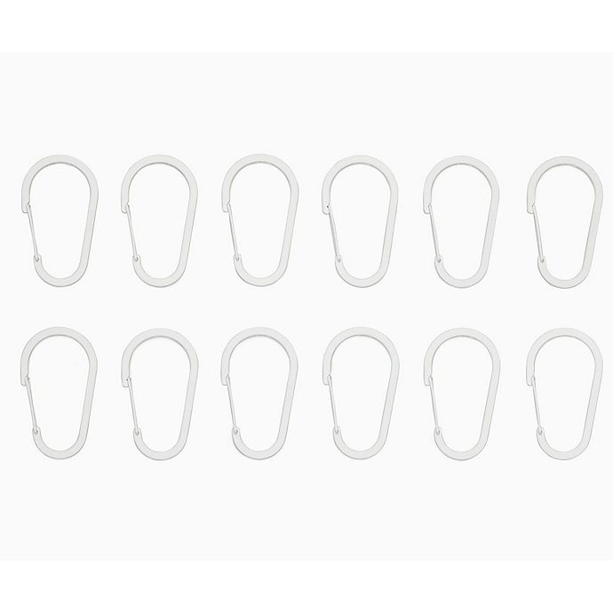 slide 2 of 3, Calvin Klein Matthew Shower Curtain Hooks - White, 12 ct
