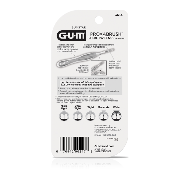 slide 2 of 5, G-U-M Proxabrush Go-Betweens - Wide, Interdental Brushes, Soft Bristled Dental Picks, 10ct, 1 ct