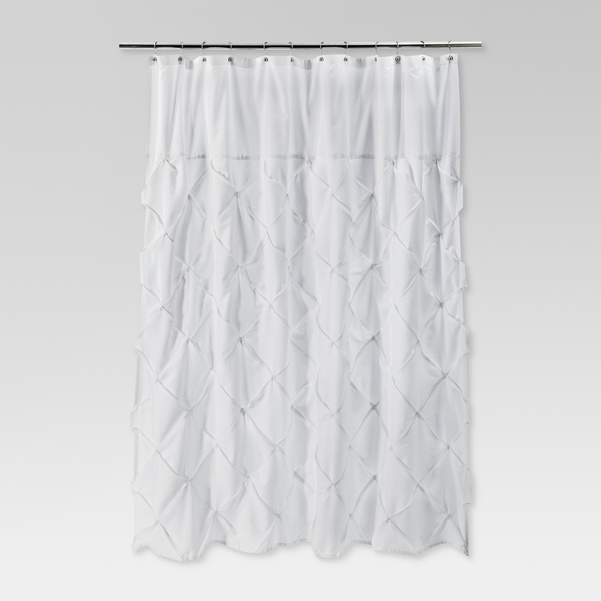 slide 1 of 3, Pinch Pleat Shower Curtain Snow White - Threshold, 1 ct