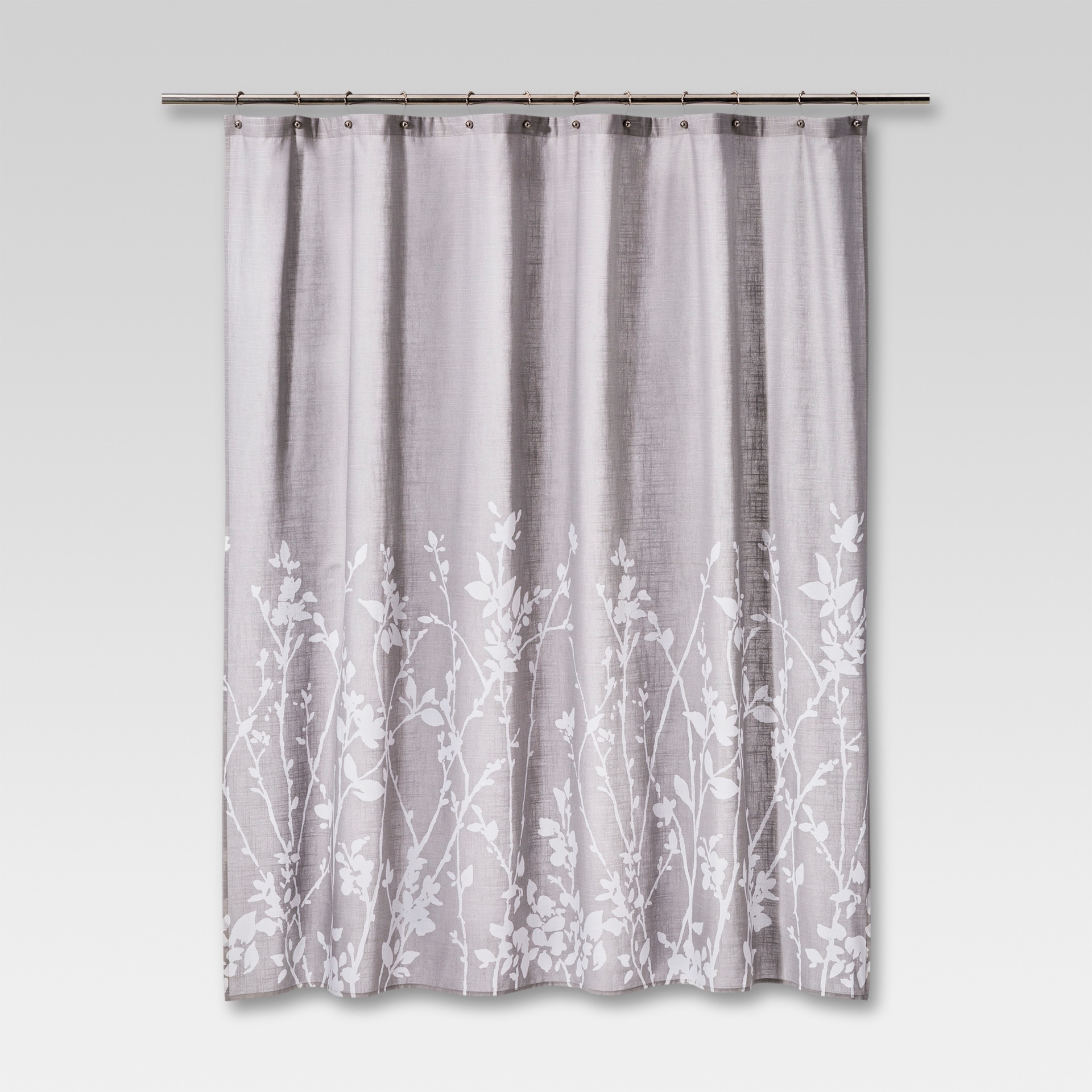 slide 1 of 5, Floral Print Shower Curtain Gray - Project 62, 1 ct