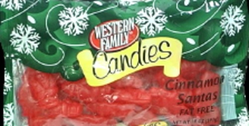 slide 1 of 1, Western Family Cinnamon Santas Laydown, 14 oz