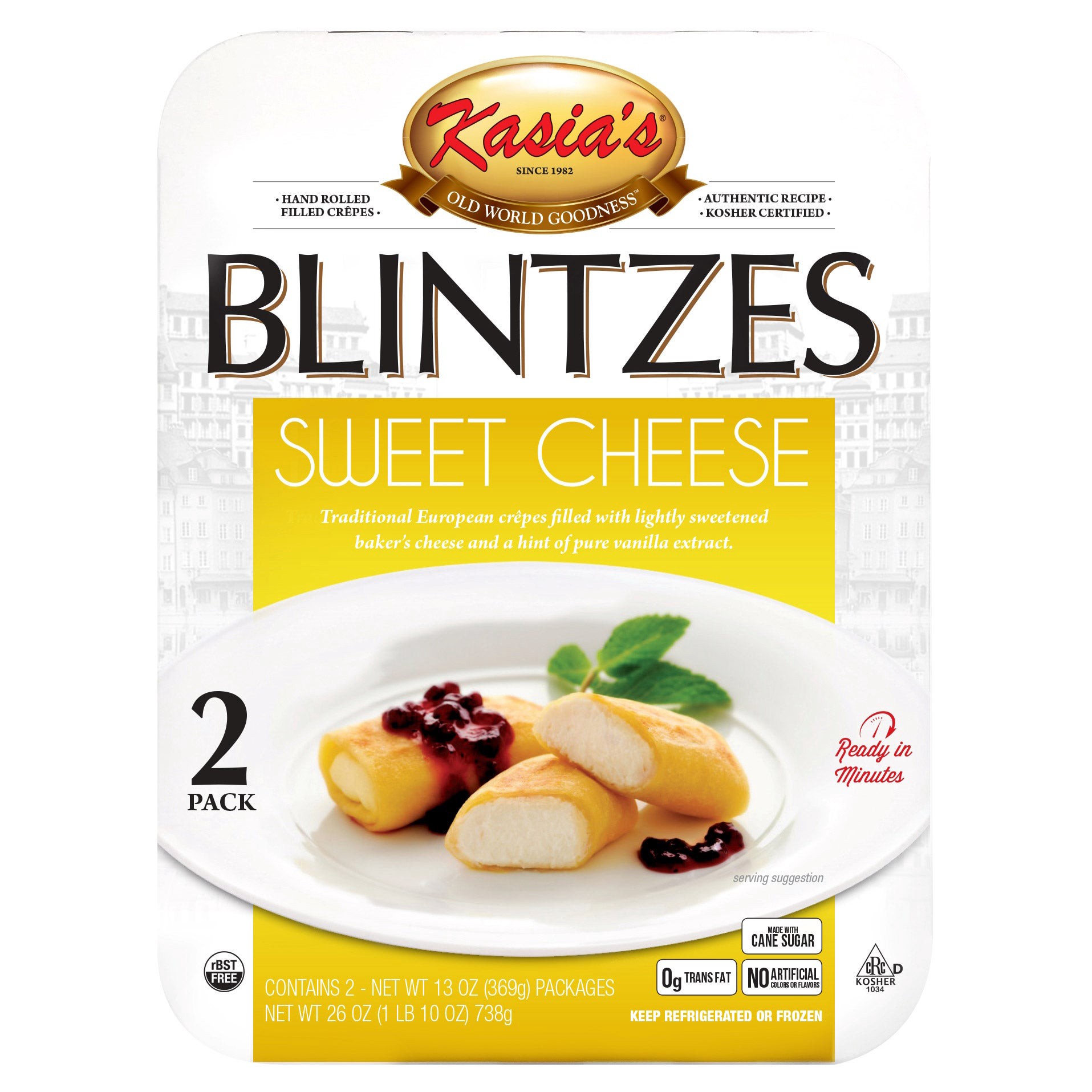 slide 1 of 2, Kasia's Cheese Blintzes, 13 oz, 2 count, 