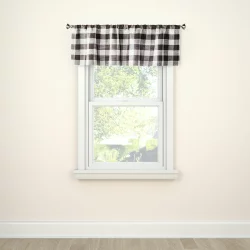 1pc 54"x15" Light Filtering Gingham Window Valance Gray/White - Threshold