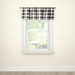 1pc 54"x15" Light Filtering Gingham Window Valance Gray/White - Threshold